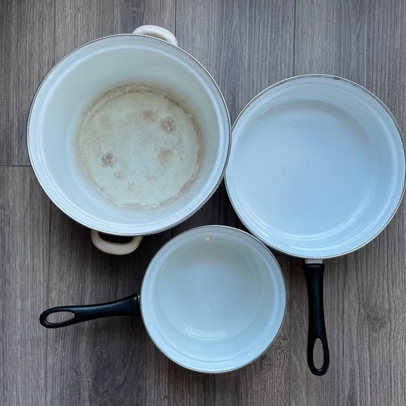 Vintage Red Poppy Ceramic Cookware Set x 3 - Picture 4 of 7